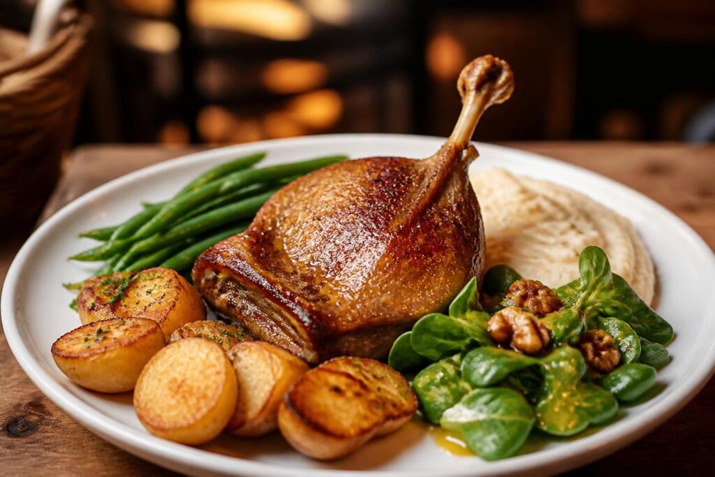 découvrez les meilleurs accompagnements pour sublimer votre confit de canard et apprécier ce plat traditionnel français à son apogée.