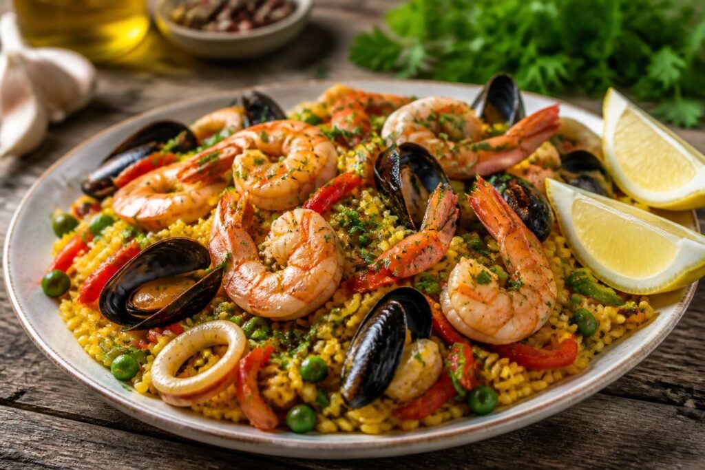 découvrez notre recette facile de riz aux fruits de mer façon paella pour un plat authentique et savoureux qui ravira vos papilles à chaque repas.