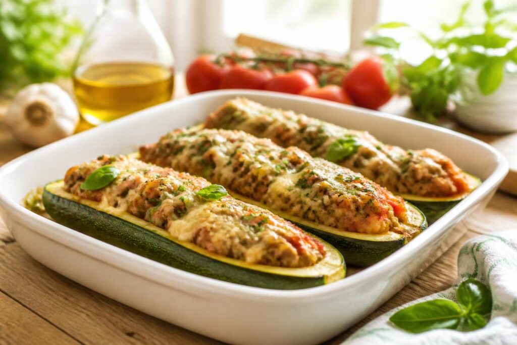 découvrez notre recette facile de courgettes farcies au four, idéale pour un plat savoureux, léger et rapide à préparer. parfaite pour un repas équilibré et gourmand !