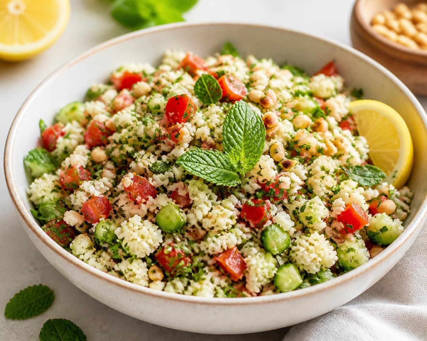 découvrez une recette saine et légère de taboulé au chou-fleur, une alternative sans gluten parfaite pour vos repas frais et gourmands.