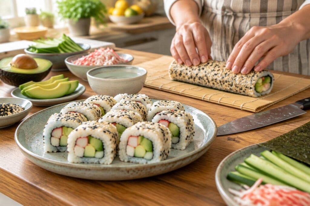 découvrez les astuces pour préparer un california sushi maison : riz bien assaisonné, ingrédients frais et roulage facile pour un résultat savoureux.