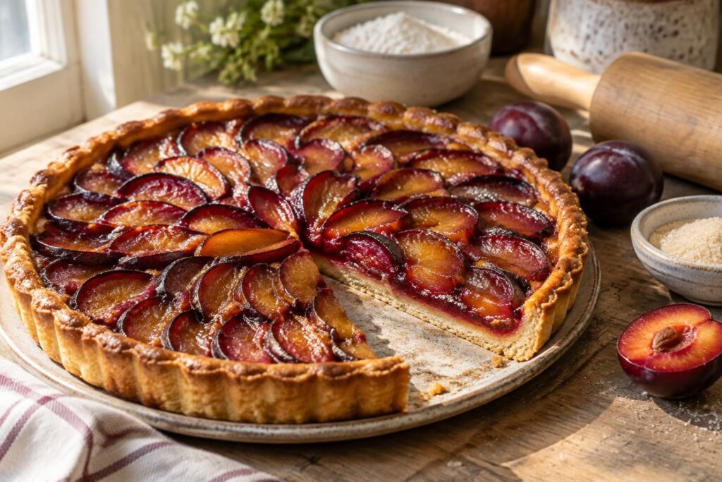 découvrez comment préparer rapidement une délicieuse tarte aux prunes avec une pâte maison facile, pour un dessert fruité et gourmand.