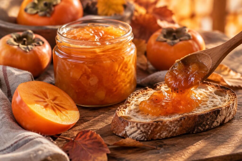 découvrez une recette de confiture de kaki douce et parfumée, idéale pour savourer les saveurs de l’automne au petit-déjeuner.
