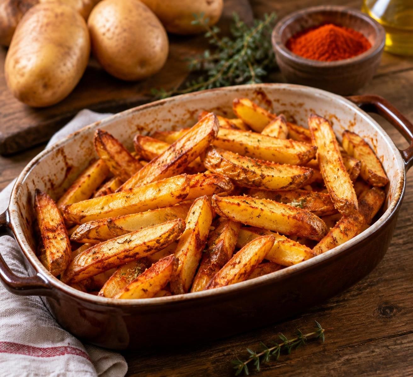 découvrez nos astuces pour réussir des frites au four dorées et croustillantes, avec peu d’huile et sans friture.